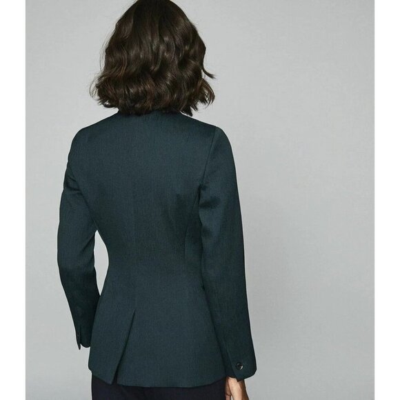 NWT REISS Neya Tailored Blazer petrol blue Women's Size 2 - Picture 3 of 14